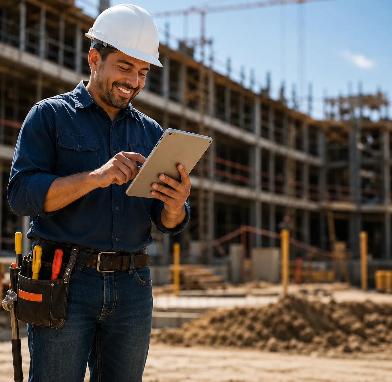 Subcontractor using Crossbeam on a tablet